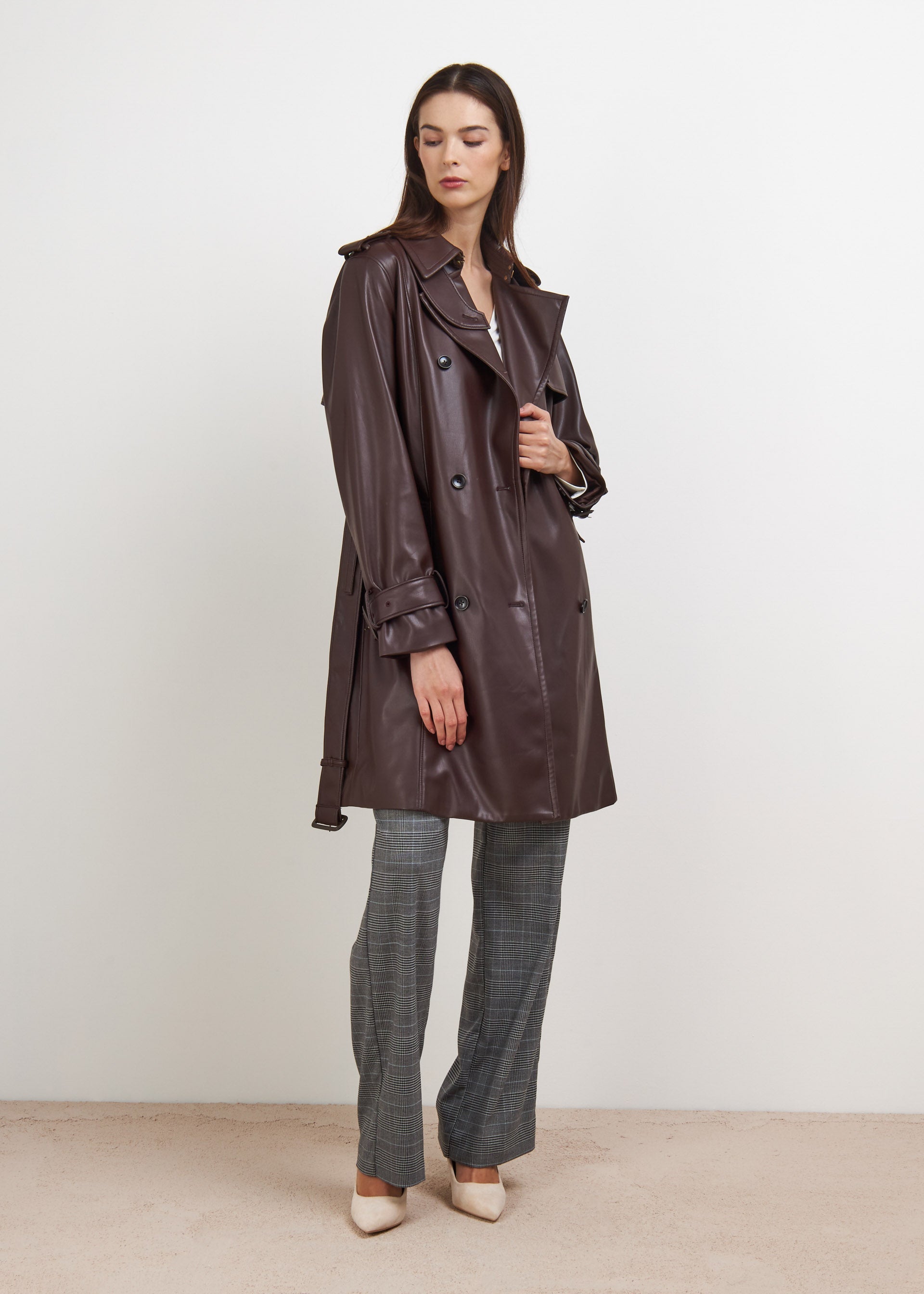 Trench en simili cuir