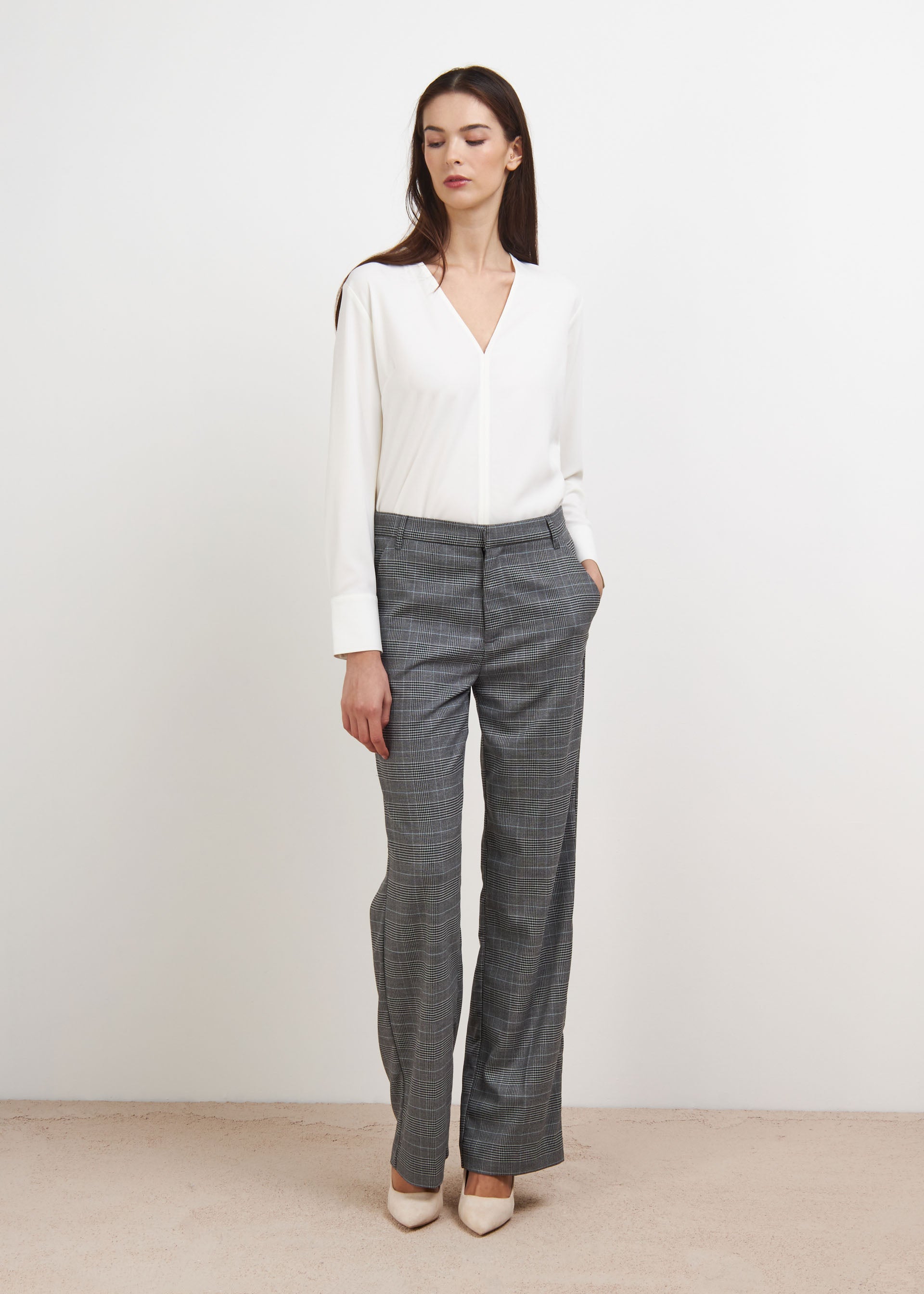Marcs | Women's Plaid Habits Grey Pant