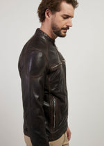 Giacca biker in pelle