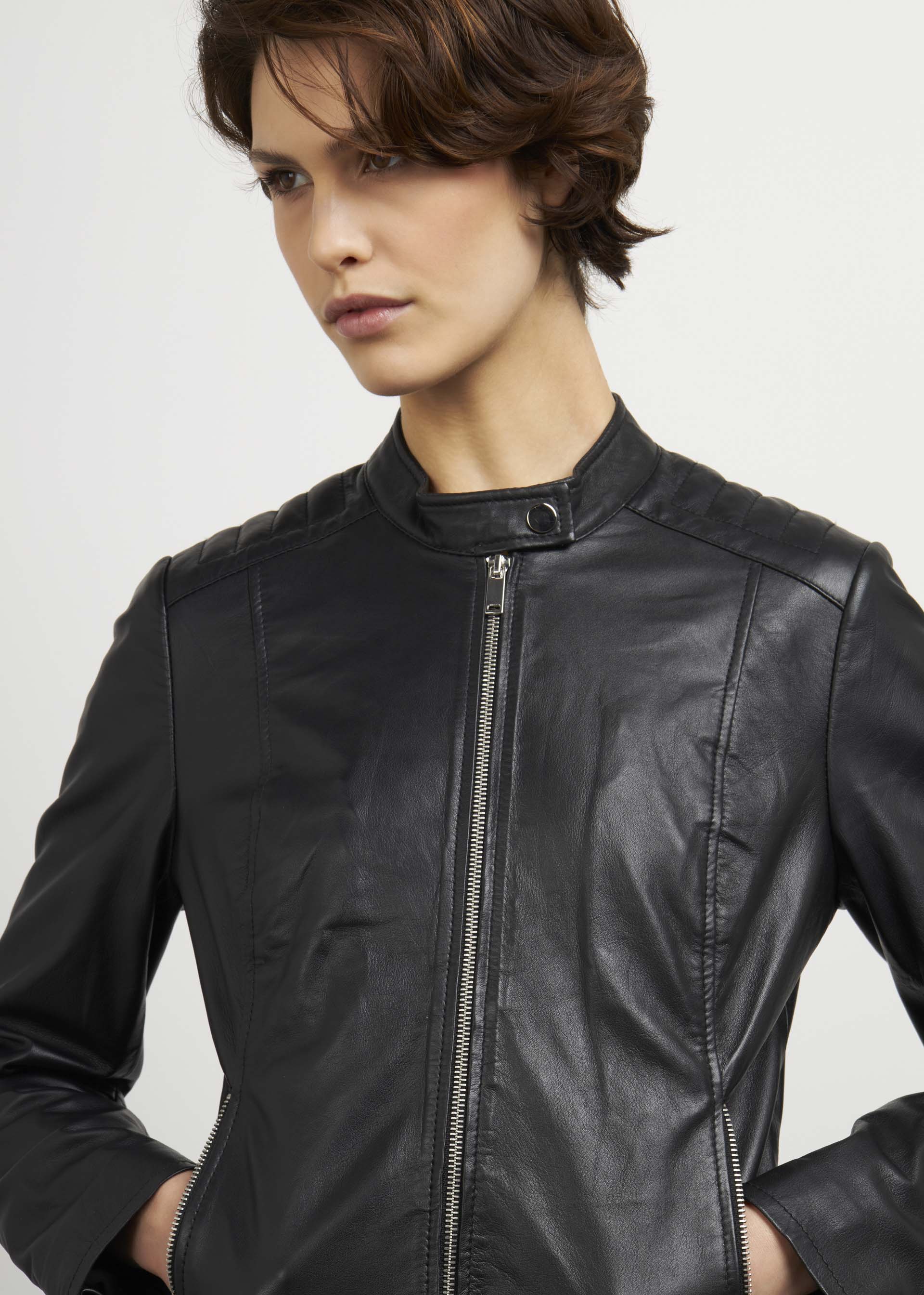 Giacca biker in pelle