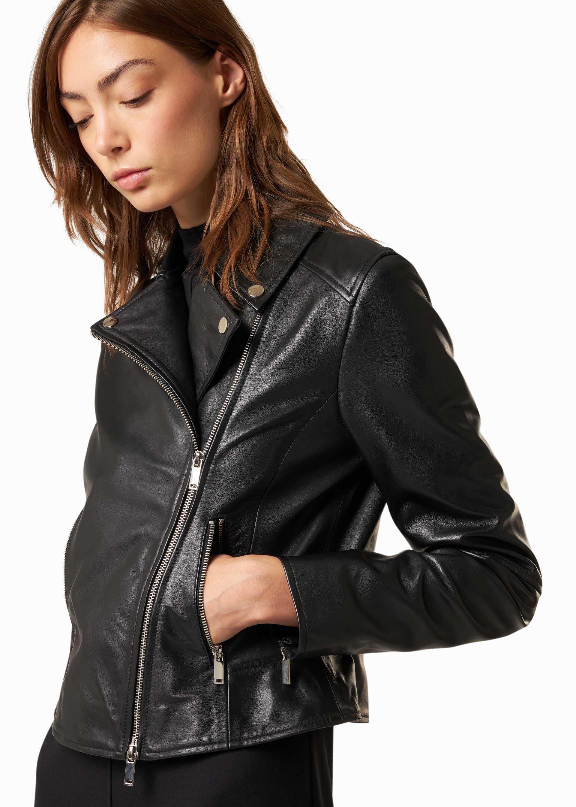 Giacca biker in pelle