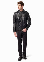 Giubbotto biker in pelle